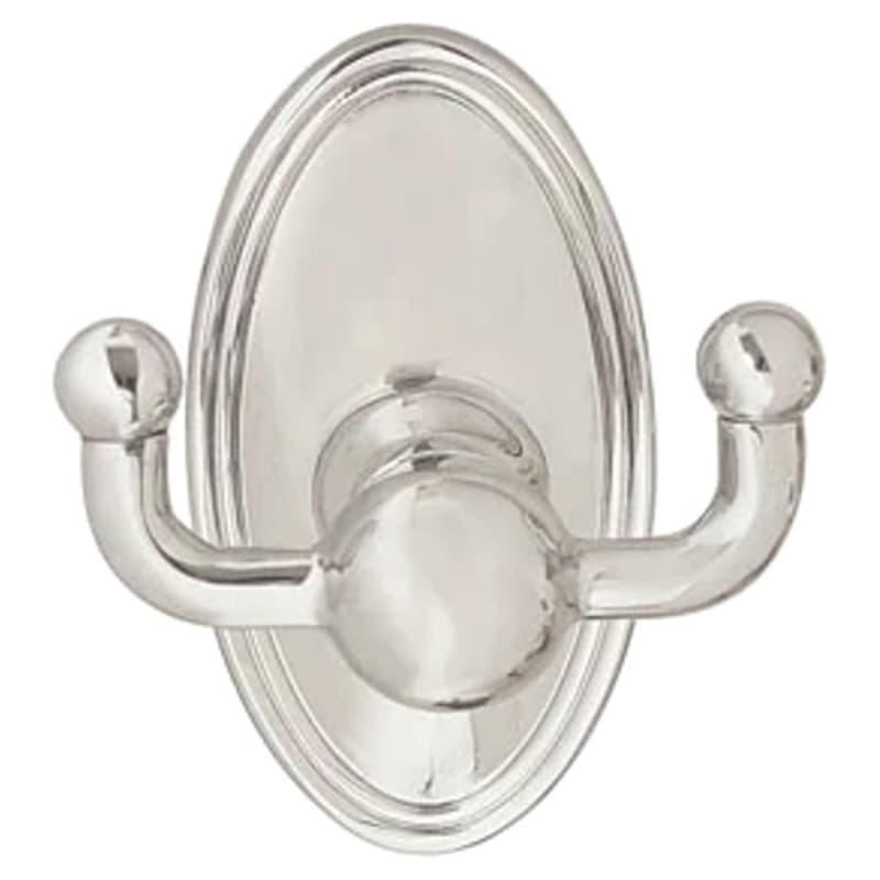 2" Traditional Small Regular Rosette Double Hook, Polished Nickel