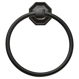 Tuscany Bronze #12 Rosette Towel Ring, Flat Black Bronze