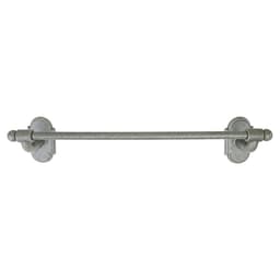18" Wrought #1 Rosette Towel Bar, Flat Black Steel