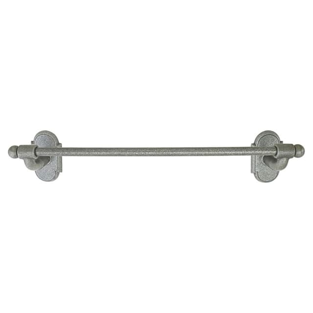18" Wrought #1 Rosette Towel Bar, Satin Steel