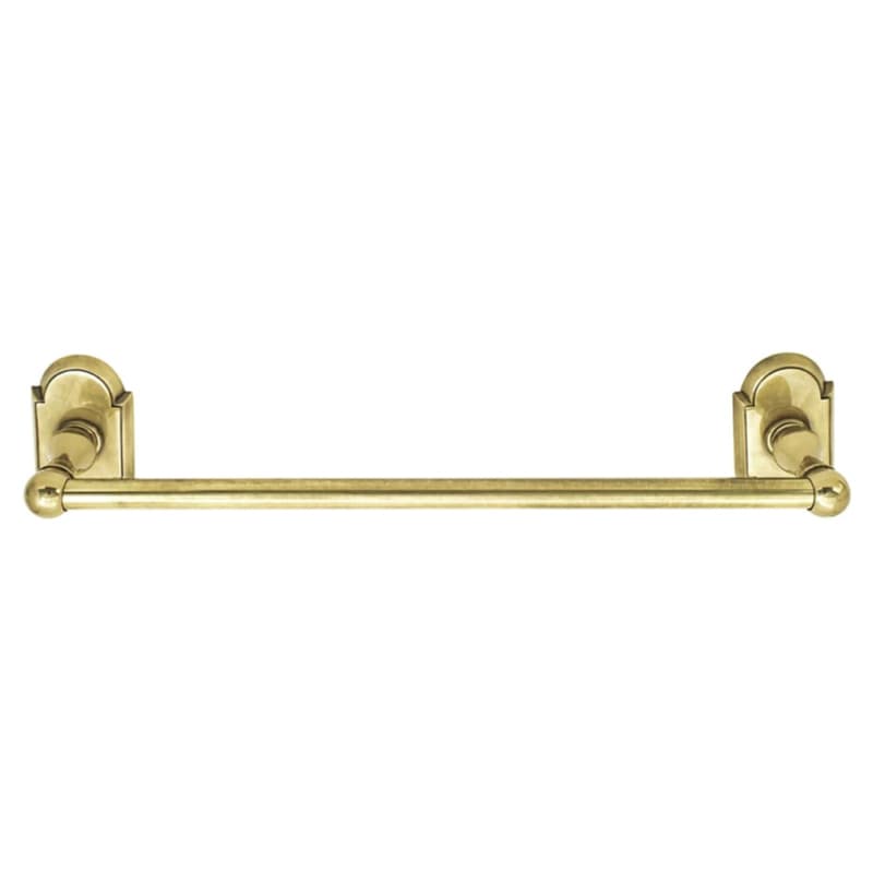 18" Traditional Small Disc Rosette Towel Bar, Satin Nickel