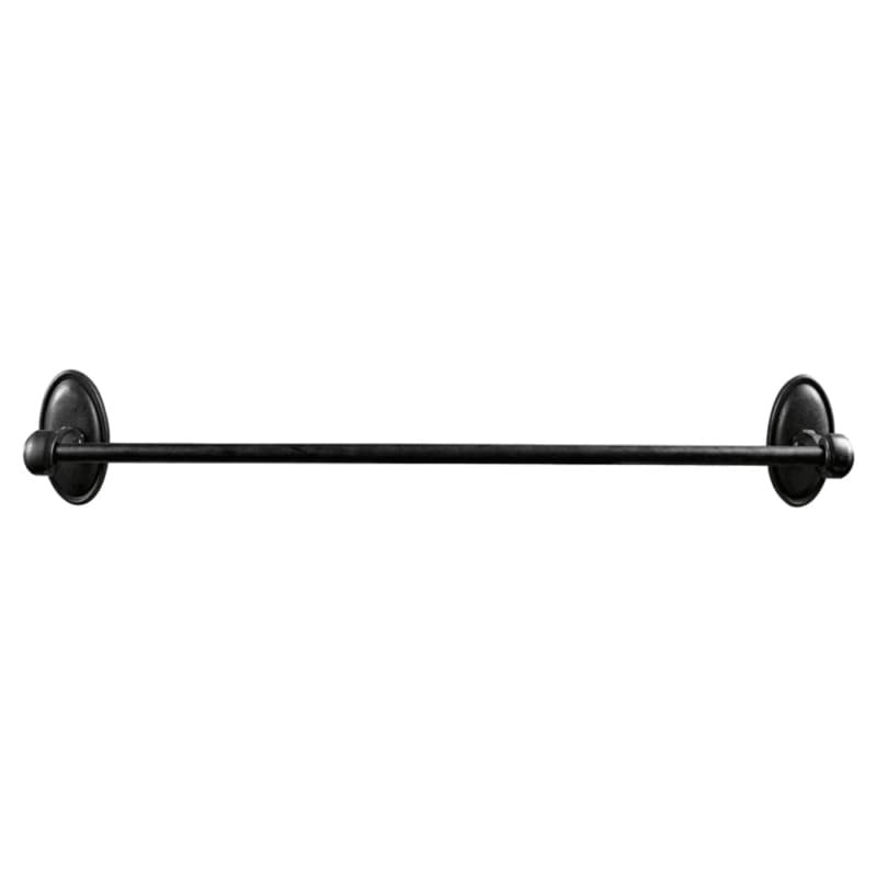 12" Tuscany Bronze #15 Rosette Towel Bar, Flat Black Bronze