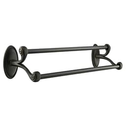 2708114FB 18" Tuscany Bronze Double Towel Bar, Flat Black Bronze