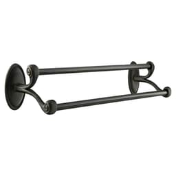 24" Tuscany Bronze Double Towel Bar, Flat Black Bronze