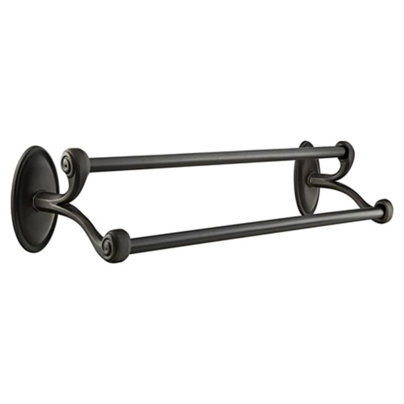30" Tuscany Bronze #15 Rosette Double Towel Bar, Medium Bronze