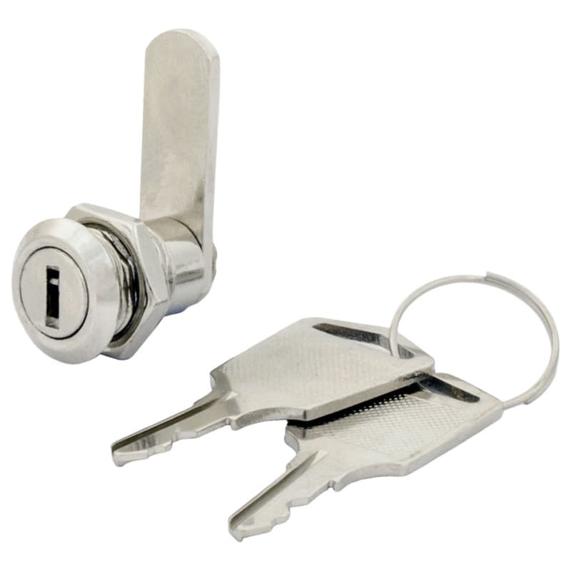 5/8" Disc Tumbler Miniature Cam Lock, Bright Chrome, Keyed Alike