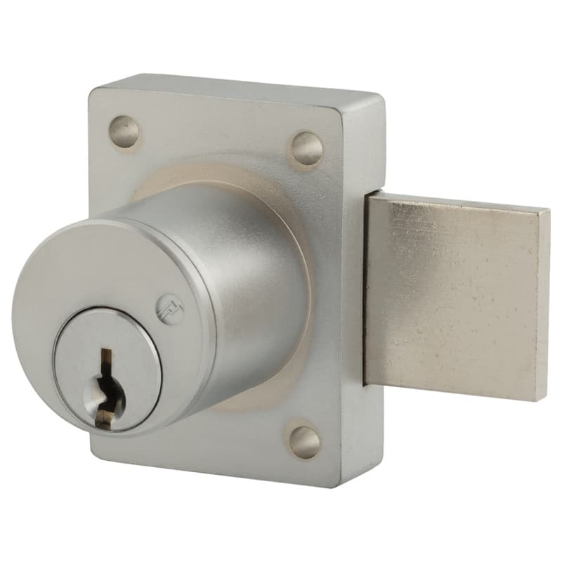 700 Schlage C Keyway Pin Tumbler Deadbolt Drawer Lock, Satin Chrome, Custom Key, Cylinder Length 1-3/8"