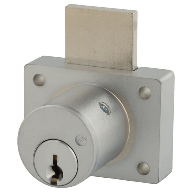 800 Schlage C Keyway  Pin Tumbler Deadbolt Drawer Lock, Satin Chrome, Custom Key, Cylinder Length 1-3/8"