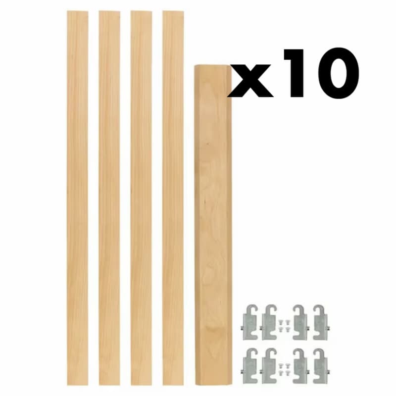 1-1/8" 4PIL Uprights Pilaster Hardware Set for 2 Drawers, 19-5/8" Height, Light Brown, Box of 10 Sets