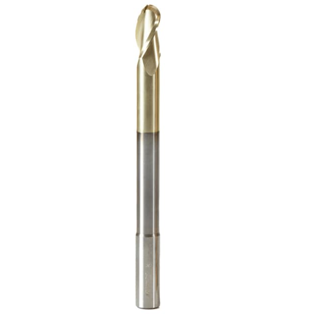 1/2" Dia x 1/4" Radius Extra Long CNC 2D/3D Carving Ball Nose 0.10° Straight Angle Solid Carbide Router Bit, 3-Flute, 1/2" Shank