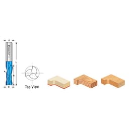 12mm x 75mm Down-Cut Spektra Extreme Tool Life Coated Spiral Plunge Bit, 2-Flute, 12mm Shank