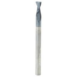 3/16" Dia x 3/8" CNC Solid Carbide Spiral Router Bit for Steel/Stainless Steel with AlTiN Coating 2-Flute, 3/16" Shank, 2-1/2" Long Up-Cut Router Bit, 45º Corner Chamfer End Mill