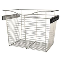 18" x 16" x 24" Wide Heavy-Gauge Pull-Out Wire Basket, Satin Nickel Finish