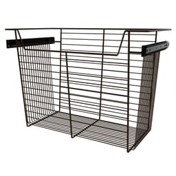 17" x 14" x 24" Wide Sidelines Pull-Out Wire Closet Basket, Bronze Finish