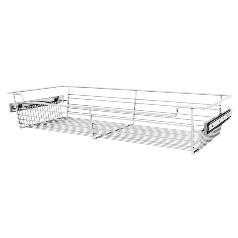 5" x 14" x 30" Wide Sidelines Pull-Out Wire Closet Basket, Chrome Finish
