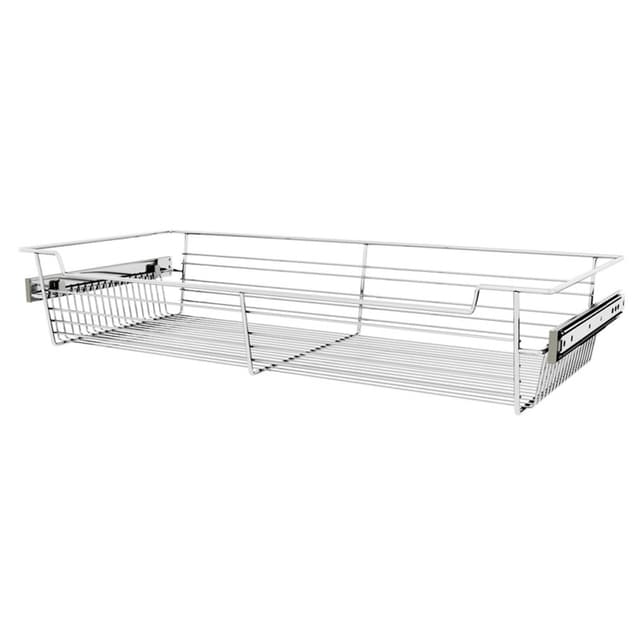 5" x 14" x 30" Wide Sidelines Pull-Out Wire Closet Basket, Chrome Finish