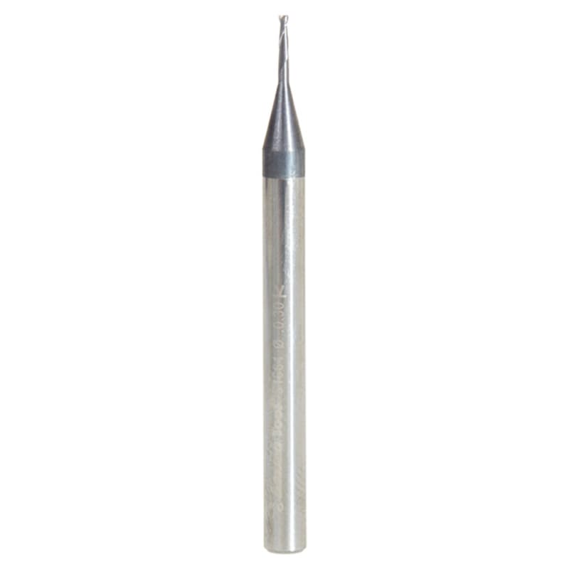 0.030" AlTiN Coated CNC Steel Square Mini End Mill Bit, 2-Flute