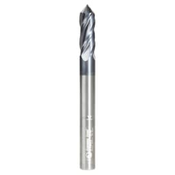 1/4" Dia x 1/8 High Performance CNC Solid Carbide 'V' Spiral Drills with AlTiN Coating 4-Flute, 1/4" Shank, 2-1/2" Long Up-Cut Router Bit, /End Mill