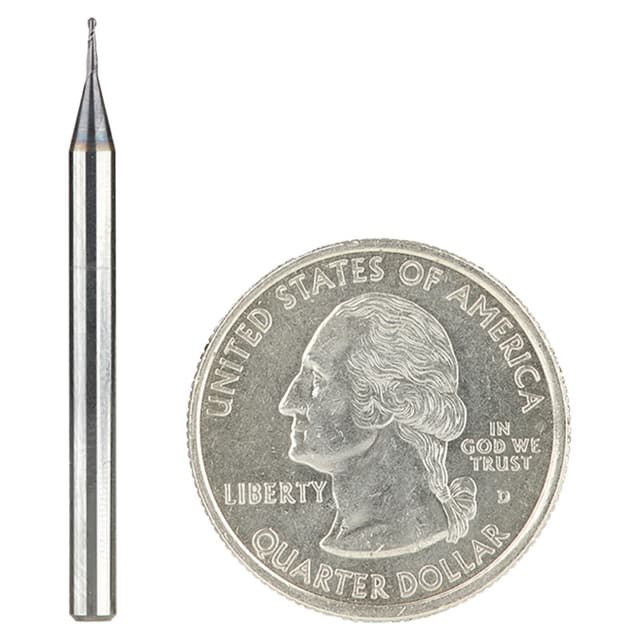 0.025" AlTiN Coated CNC Steel Ball End Mini Mill Bit, 2-Flute