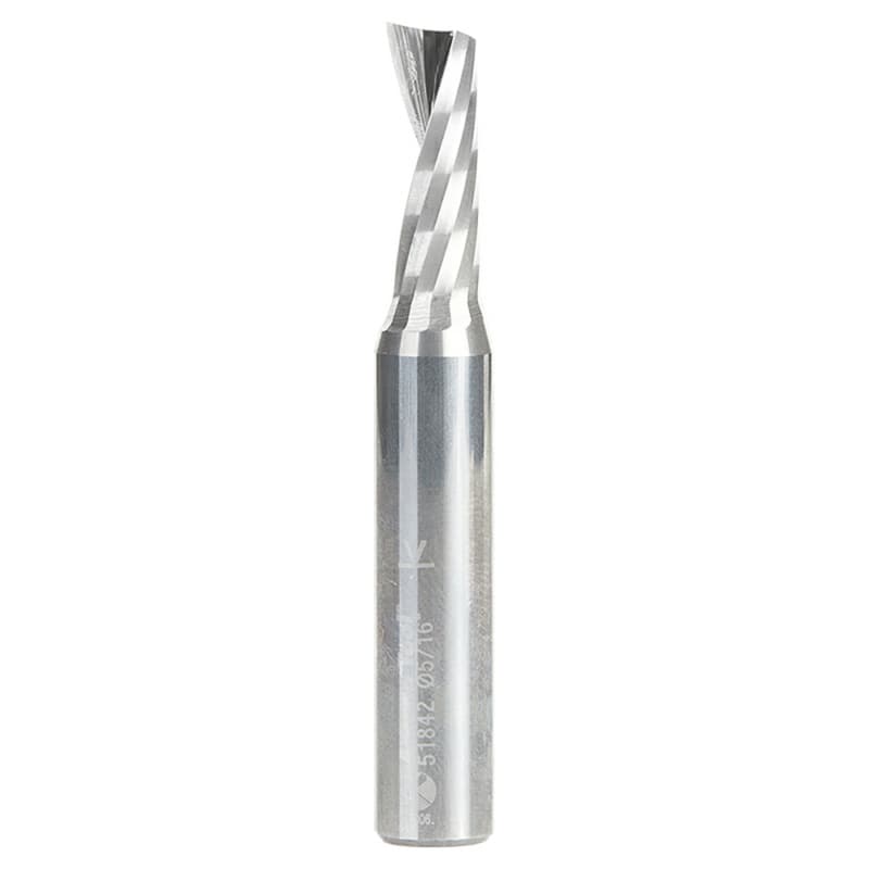 5/16" x 2-1/2" x 13/16" Up-Cut 'O' Aluminum Cutting CNC Spiral Router Bit, 1-Flute, 3/8 shank