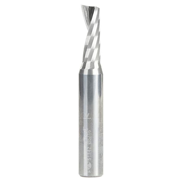 5/16" x 2-1/2" x 13/16" Up-Cut 'O' Aluminum Cutting CNC Spiral Router Bit, 1-Flute, 3/8 shank
