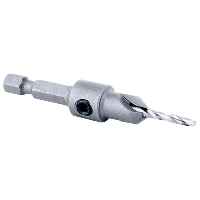 55273 3/8" Carbide Tipped Replacement Countersink Bit with Slow Spiral M2 Drill, #6 Screw