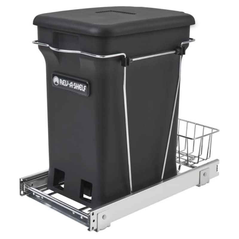 Single 24 QT Bottom-Mount Waste Container with Compo+ Container, Black