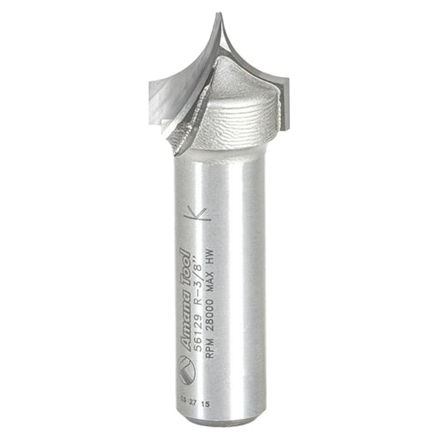 3/4" Dia x 5/8 Carbide Tipped Point Cutting Roundover 3/8" Radius Router Bit, 1/2" Shank