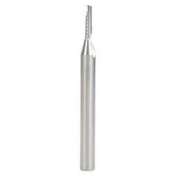 3mm Dia x 12mm Metric Solid Carbide CNC Spiral 'O' Single Flute, Aluminum Cutting, 6mm Shank, 64mm Long Up-Cut Router Bit