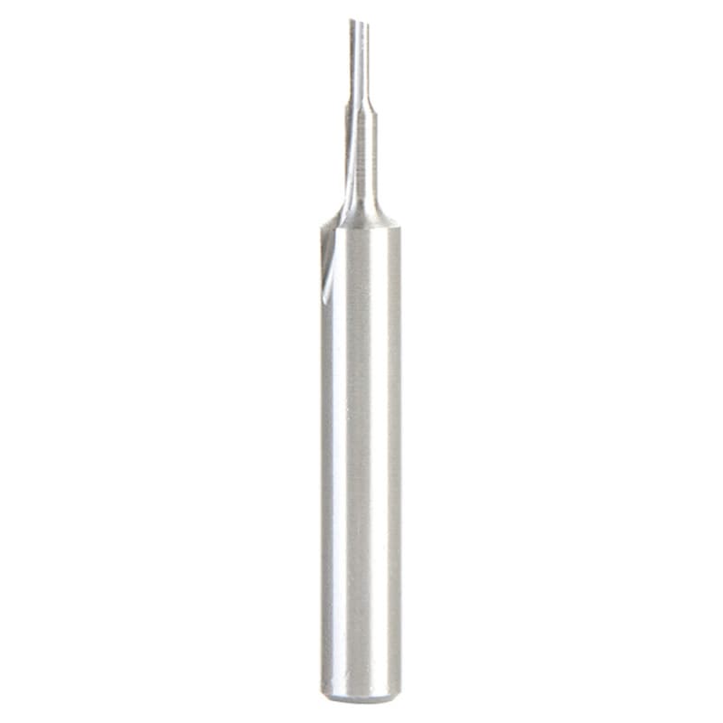 1/16" x 3/16" HSS Single 'O' Flute, Straight Plastic Cutting Router Bit, 1-Flute, 1/4" Shank
