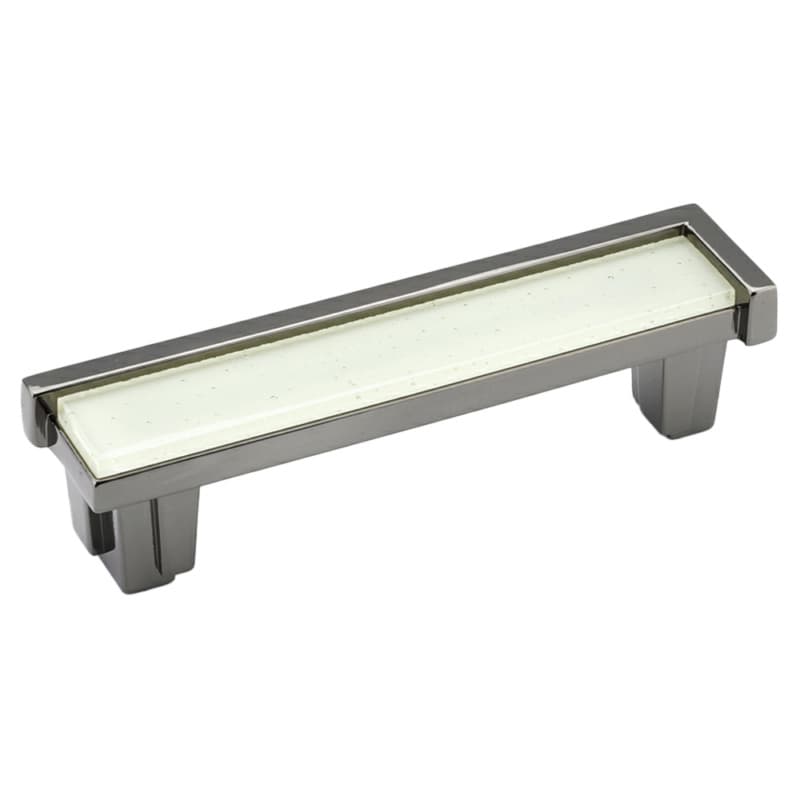 4" Tallmadge Cabinet Pull, Black Nickel/Lemon Ice Glass