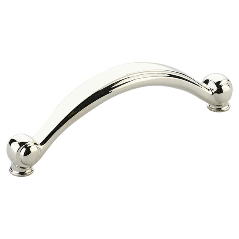 4" Cabriole Cabinet Pull, Polished Nickel