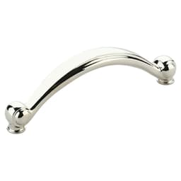 4" Cabriole Cabinet Pull, Polished Nickel