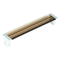 6-5/16" Positano Contemporary Cabinet Pull, Polished Chrome/Smoke