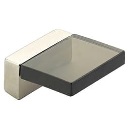 16mm Positano Cabinet Pull, Satin Nickel/Smoke