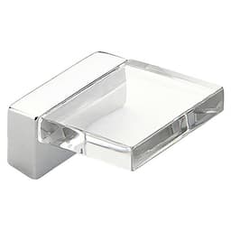 16mm Positano Cabinet Pull, Polished Chrome/Clear