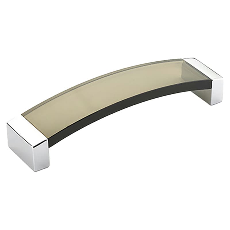 5-1/16" Positano Arch Cabinet Pull, Polished Chrome/Smoke