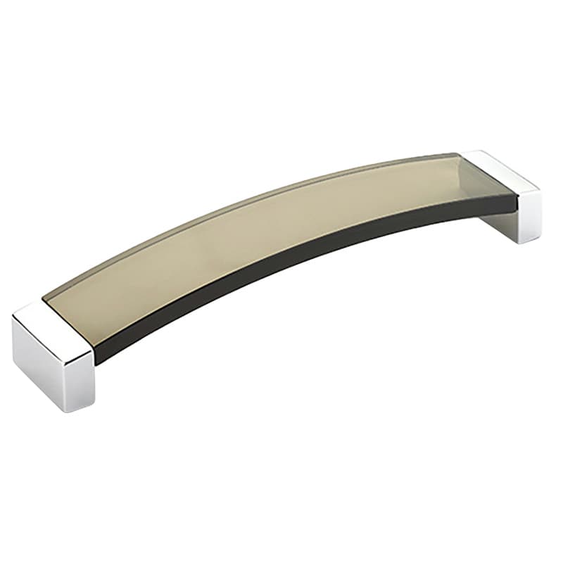 8-13/16" Positano Cabinet Pull, Polished Chrome/Smoke