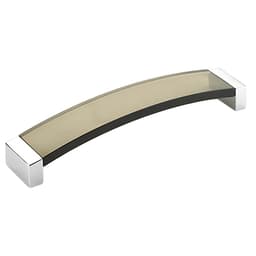 8-13/16" Positano Cabinet Pull, Polished Chrome/Smoke
