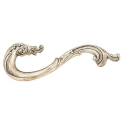 3-1/2" French Court Left Side Handle Cabinet Pull, Monticello Silver