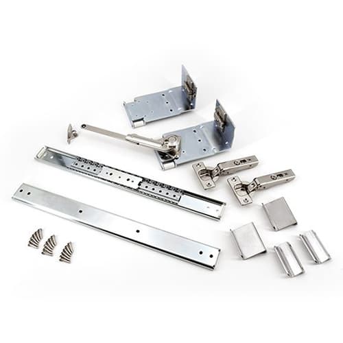 19" Single Soft-Closing Flipper Door Mechanism, 15mm - 20mm Door Thickness