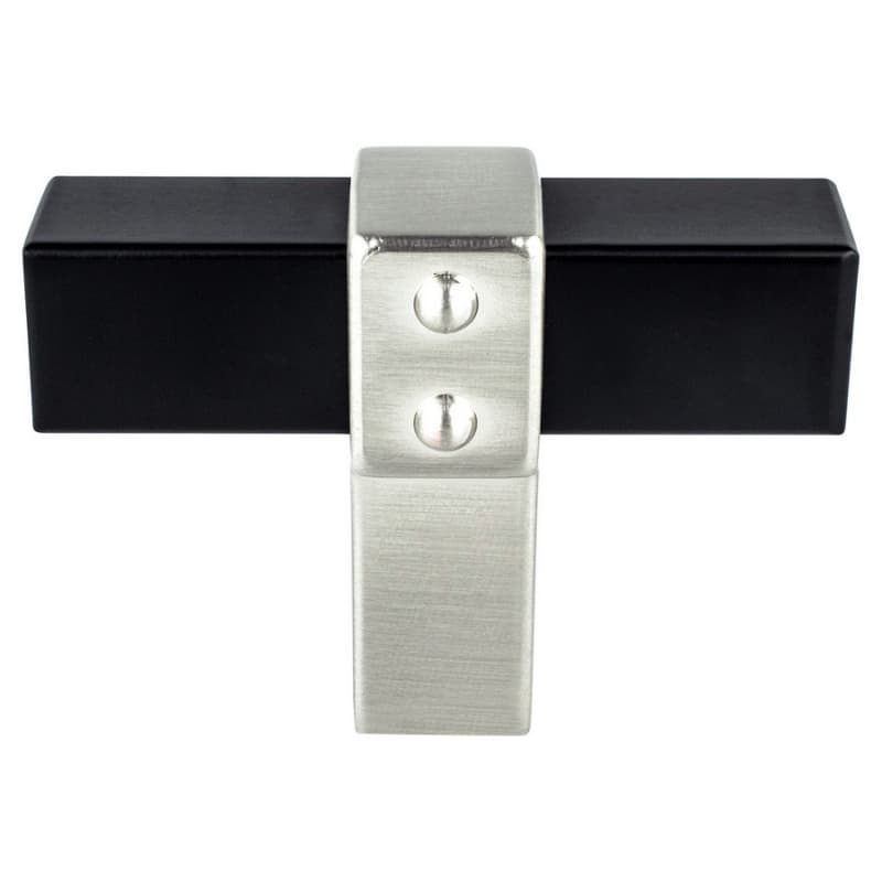 2" Rivet Rebel T-Knob, Matte Black/Brushed Nickel