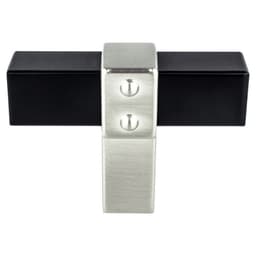 2" Rivet Rebel T-Knob, Matte Black/Brushed Nickel