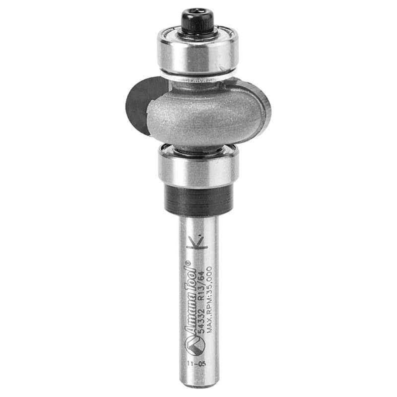 7/8" Dia x 3/8" Carbide Tipped Edge Fluting Bit, Assembly 3/16" Radius, 1/4" Shank