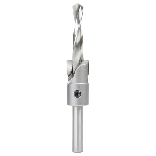 3/4" Dia x 3/8" Drill Dia Carbide Tipped Shankless Counterbore with Slow Spiral Drill, #24 Screw, 3/8" Drill Shank
