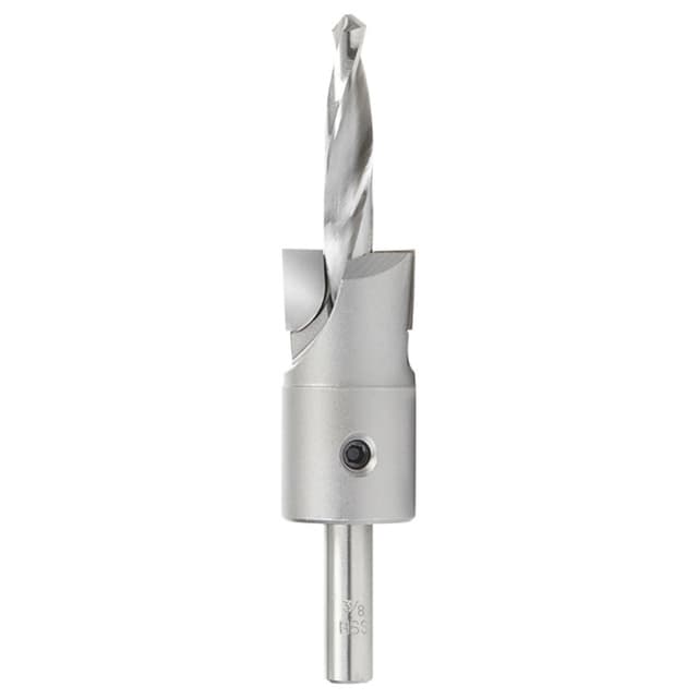 1" Dia x 3/8" Drill Dia Carbide Tipped Shankless Counterbore with Slow Spiral Drill, #24 Screw, 3/8" Drill Shank