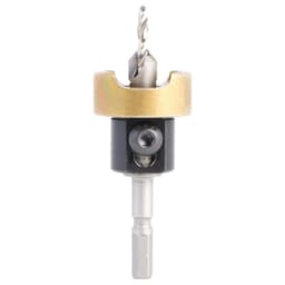 3/8" Dia x 9/64" Drill Dia 82° Carbide Tipped Countersink with Adjustable Depth Stop/No-Thrust Ball Bearing for Festool CENTROTEC System