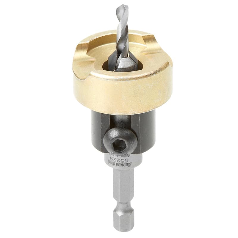 3/8" x 2-5/8" Carbide Tipped Countersink Bit with Adjustable Depth Stop/No-Thrust Ball Bearing, #8 Screw