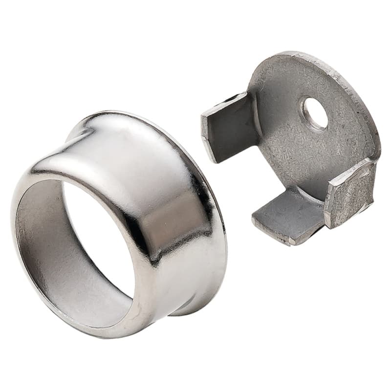 3/4" Diameter 3/8" Long Wardrobe Tube Support, Chrome Finish