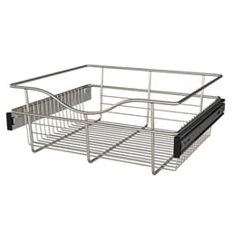 7" x 16" x 18" Wide Heavy-Gauge Pull-Out Wire Basket, Satin Nickel Finish